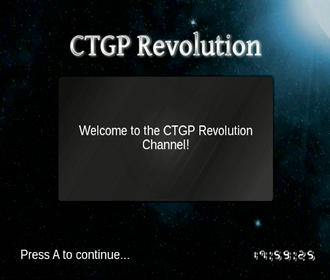A screenshot of the CTGP Revolution Channel