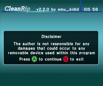 Main page of CleanRip